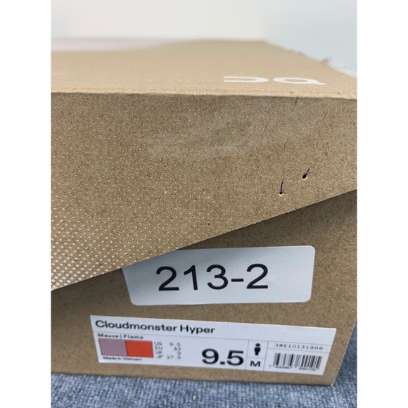On Cloudmonster Hyper Mens 9.5 Mauve Flame Running Shoes 3ME10131906 NIB - Picture 12 of 12